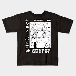 Retro Manga City Pop Vaporwave Aesthetic Anime #4 Kids T-Shirt